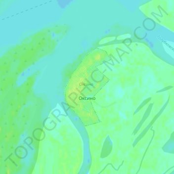 Топографическая карта Оксино, высота, рельеф