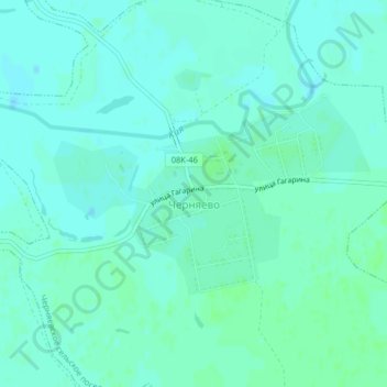 Топографическая карта Черняево, высота, рельеф
