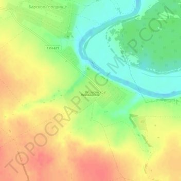 Топографическая карта Якиманское, высота, рельеф