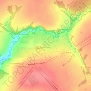 Топографическая карта Кильдебяк, высота, рельеф