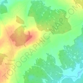 Топографическая карта Толмачи, высота, рельеф