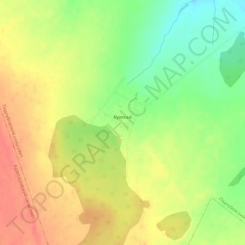 Топографическая карта Булякай, высота, рельеф