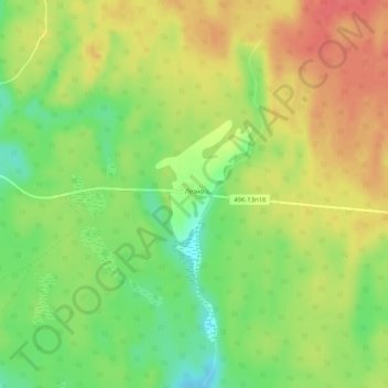 Топографическая карта Лезно, высота, рельеф