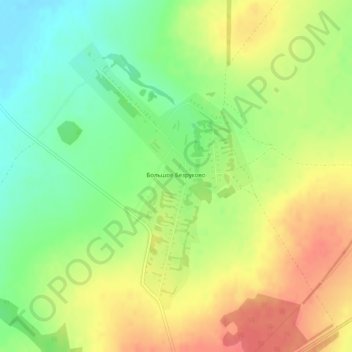 Топографическая карта Большое Безруково, высота, рельеф