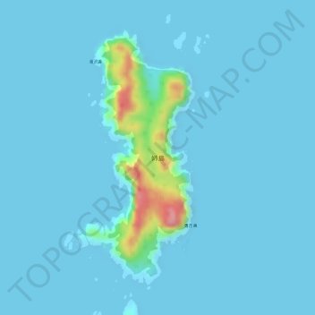 Топографическая карта 姉島, высота, рельеф