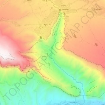 Топографическая карта Тобот, высота, рельеф