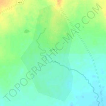 Топографическая карта Актау, высота, рельеф