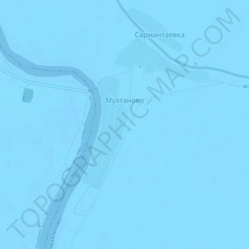 Топографическая карта Мултаново, высота, рельеф