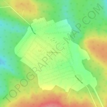 Топографическая карта Харанжино, высота, рельеф
