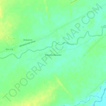 Топографическая карта Верхнеакбашево, высота, рельеф