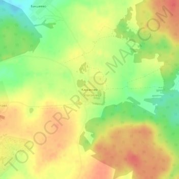 Топографическая карта Карсаково, высота, рельеф