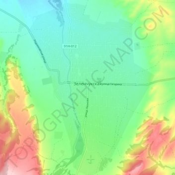 Топографическая карта Зеленчукская, высота, рельеф