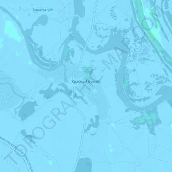 Топографическая карта Красный Буксир, высота, рельеф