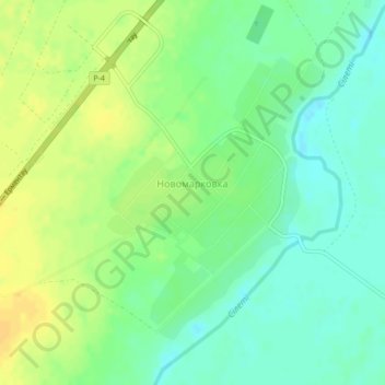 Топографическая карта Новомарковка, высота, рельеф