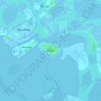 Топографическая карта Burano, высота, рельеф