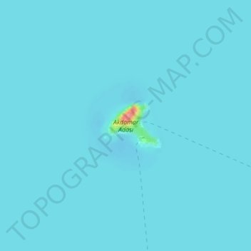 Топографическая карта Akdamar Island, высота, рельеф