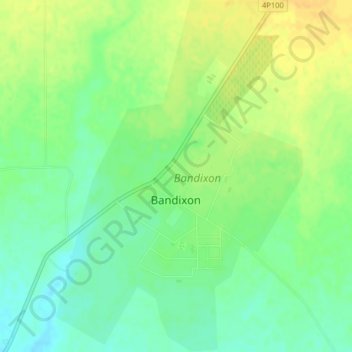 Топографическая карта Бандихан, высота, рельеф