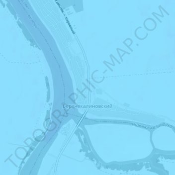 Топографическая карта Верхнекалиновский, высота, рельеф
