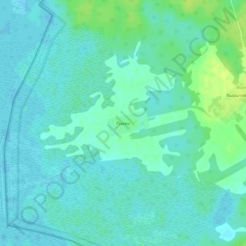 Топографическая карта Паево, высота, рельеф