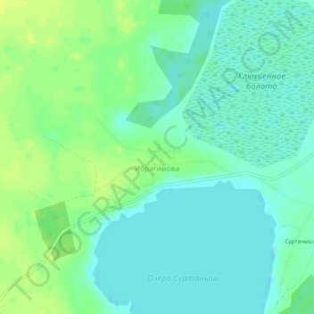 Топографическая карта Ибрагимова, высота, рельеф