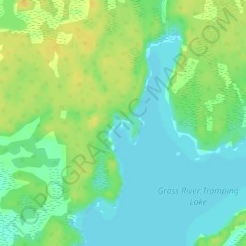 Топографическая карта Grass River;Tramping Lake, высота, рельеф