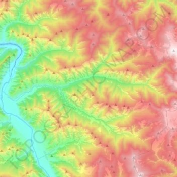 Топографическая карта Эдиган, высота, рельеф