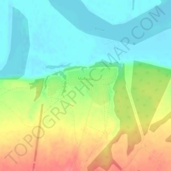 Топографическая карта Масады, высота, рельеф