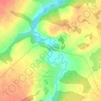 Топографическая карта Койниха, высота, рельеф