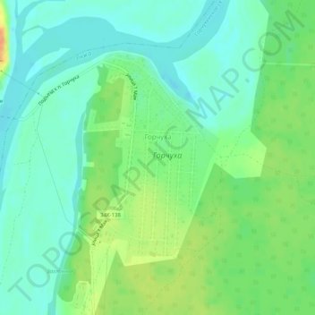 Топографическая карта Горчуха, высота, рельеф