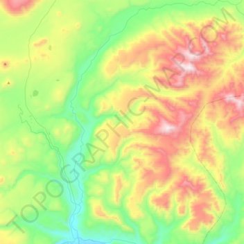 Топографическая карта Анавгай, высота, рельеф