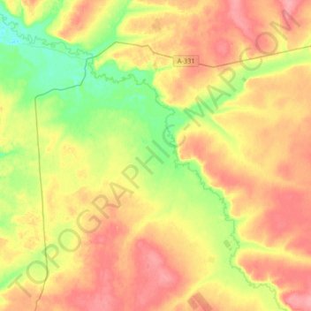 Топографическая карта Тас-Юрях, высота, рельеф