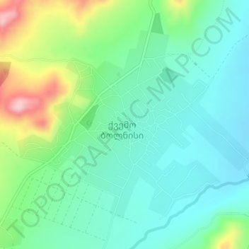 Топографическая карта Квемо-Болниси, высота, рельеф