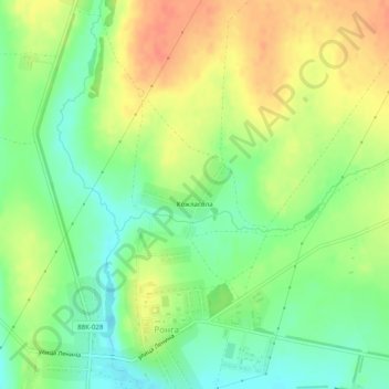 Топографическая карта Кожласола, высота, рельеф