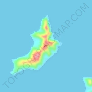Топографическая карта Dau Ac, высота, рельеф