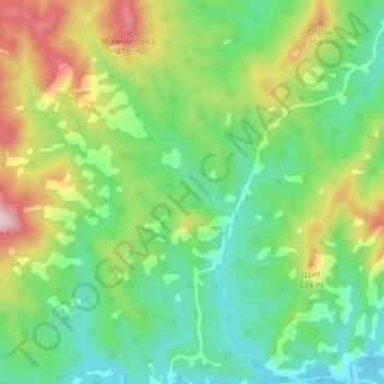 Топографическая карта Варварка, высота, рельеф
