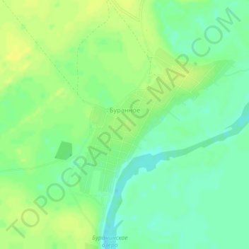 Топографическая карта Буранное, высота, рельеф