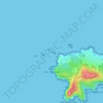 Топографическая карта Île Longue, высота, рельеф