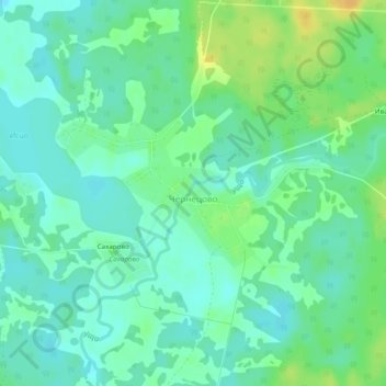 Топографическая карта Чернецово, высота, рельеф