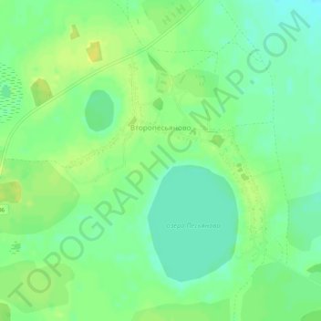 Топографическая карта Второпесьяново, высота, рельеф