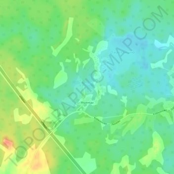 Топографическая карта Мшенцы, высота, рельеф