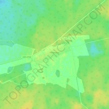 Топографическая карта Потёмино, высота, рельеф
