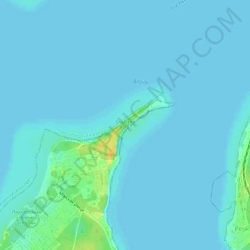 Топографическая карта Бердская коса, высота, рельеф