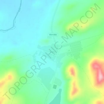 Топографическая карта Сон, высота, рельеф