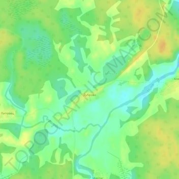 Топографическая карта Дуброво, высота, рельеф