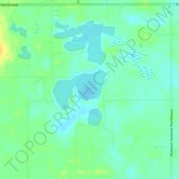 Топографическая карта Scram Lake, высота, рельеф