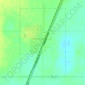 Топографическая карта Meadow, высота, рельеф
