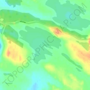 Топографическая карта Угсярви, высота, рельеф