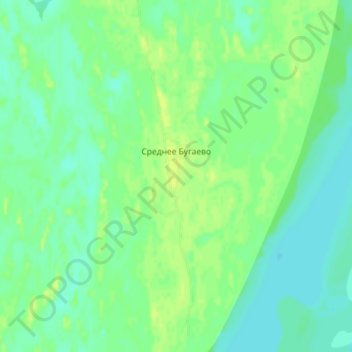 Топографическая карта Среднее Бугаево, высота, рельеф