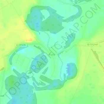 Топографическая карта Риги, высота, рельеф