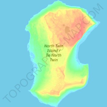 Топографическая карта North Twin Island, высота, рельеф